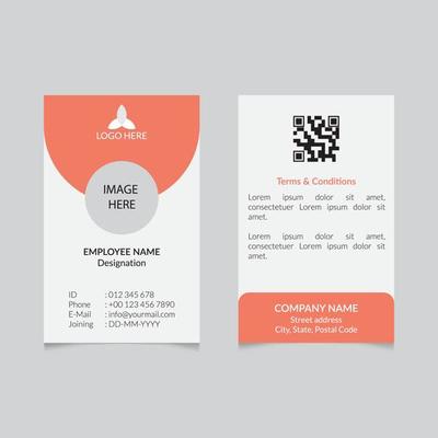 Professional Simple ID Card Design Vector Template Front and Back Side