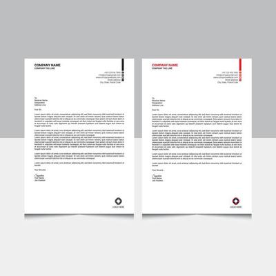 Simple Professional Letterhead Design Vector Template With Logo Item