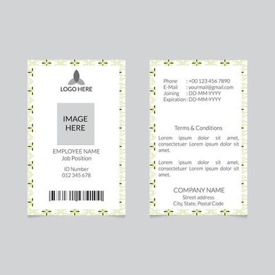 Professional ID Card Design Vector Template Front and Back Side