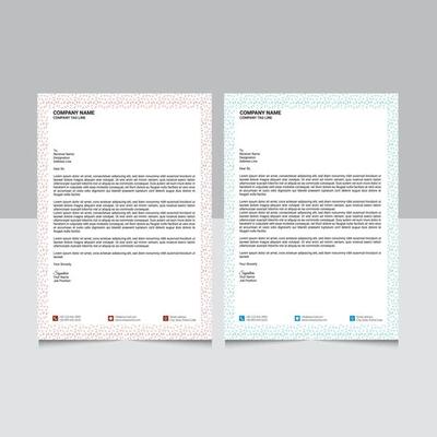 Letterhead Design Template With Pattern Border