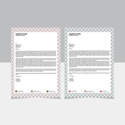 Letterhead Design Template With Geometric Pattern