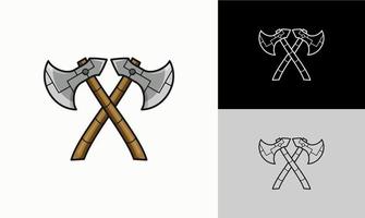 the war ax logo from the modern era is suitable for esport logos. vector ax logo.