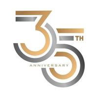 plantilla de logotipo del 35 aniversario vector