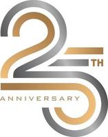 25th Anniversary logo template vector