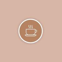 Ilustración de vector de icono de logotipo de taza de café