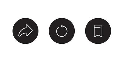 Share, Reload, and Save Button Icon Vector in Circle Shape