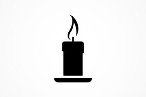 candle silhouette logo template vector