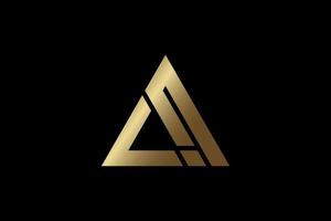 gold triangle abstract logo vector