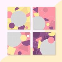 90s graphic abstract frames. Memphis vintage square templates, abstract circle, lines and dots elements cards. Trendy funky memphis design 80s text frames isolated vector set. Geometric backgrounds