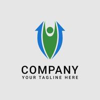 Business Logo Template With People And Arrow Icon Illustration vector