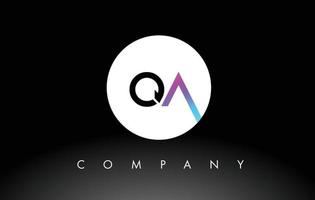 Purple Black QA Logo.  Letter Design Vector.
