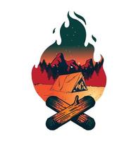 camping club illutration for t-shirt design vector