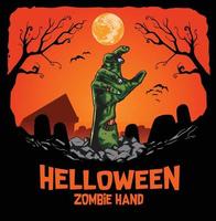 zombie hand out of grave illustration vector