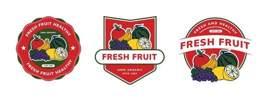 fruit set logo vector