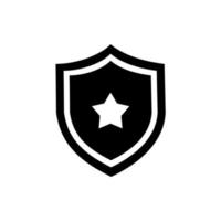 conjunto de iconos de protección de escudo vectorial negro sobre blanco vector