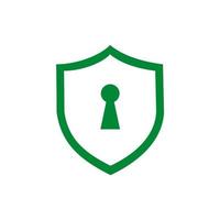 Vector shield protection icon set black on white
