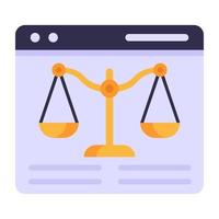 Balance scale, symbol of justice flat icon vector