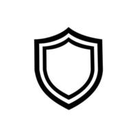 conjunto de iconos de protección de escudo vectorial negro sobre blanco vector