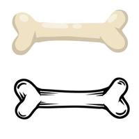 Set of bones. Part of the human skeleton. White dog Toy. vector