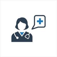 Doctor Consultation Icon ,Female doctor icon vector