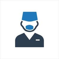 Surgeon in Mask and Uniform Icon, surgeon icon vector