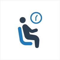 icono de espera, señal de información pública de la sala de espera vector