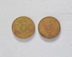 Indonesian old coins spread in 70 to 90's. Suitable for content related to finance and investment. photo