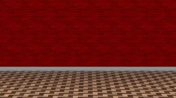 ladrillo rojo y fondo de madera 4k papel tapiz interior parquet ilustración renderizado 3d