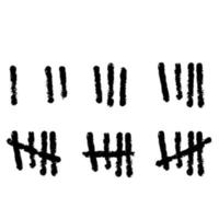 Tally marks. Prison sticks lines counter on wall. Jail sign. Scratch Five line. vector