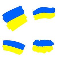 Flag of Ukraine. Eastern european. Stylized icons. Brush texture. vector