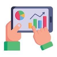 Person with chart, flat icon of statistician vector