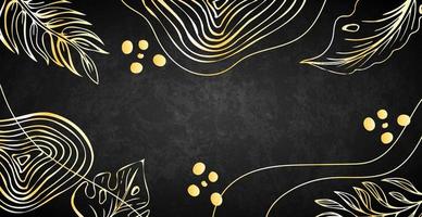 Luxury dark background with golden ornaments and lines - Vector
