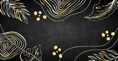 Luxury dark background with golden ornaments and lines - Vector