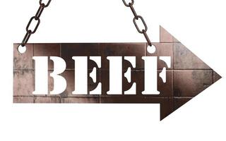 beef word on metal pointer photo