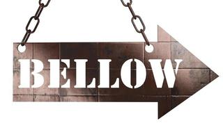 bellow word on metal pointer photo