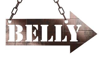 belly word on metal pointer photo