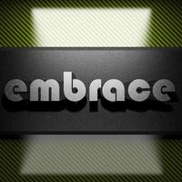 embrace word of iron on carbon photo