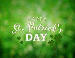 Happy St. Patrick Day Text Over Bright Green Bokeh Background