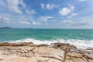 Sea view and rock stone at Koh Samui island, Unseen and amazing Thailand. photo