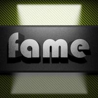 fame word of iron on carbon photo