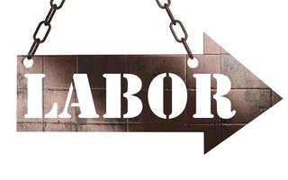 labor word on metal pointer photo