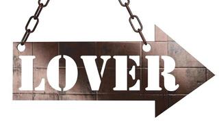 lover word on metal pointer photo