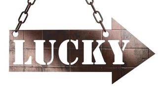 lucky word on metal pointer photo