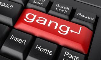 gang word on red keyboard button photo