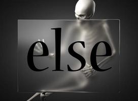 else word on glass and skeleton photo