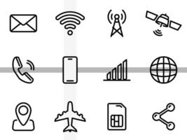 Simple vector icons. Flat illustration on a theme basic mobile functions and devices