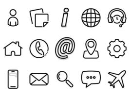 Simple vector icons. Flat illustration on a theme web elements, internet, people and online support