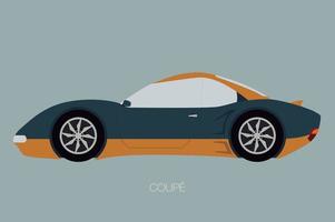 Car side view. Vector flat illustration. fully editable