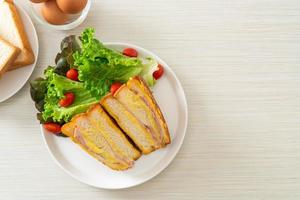 homemade sandwich ham cheese with salad photo