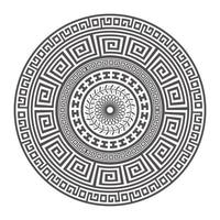 Circle greek mandala design. Round meander borders. Decoration elements patterns. Vector illustration isolated on white background